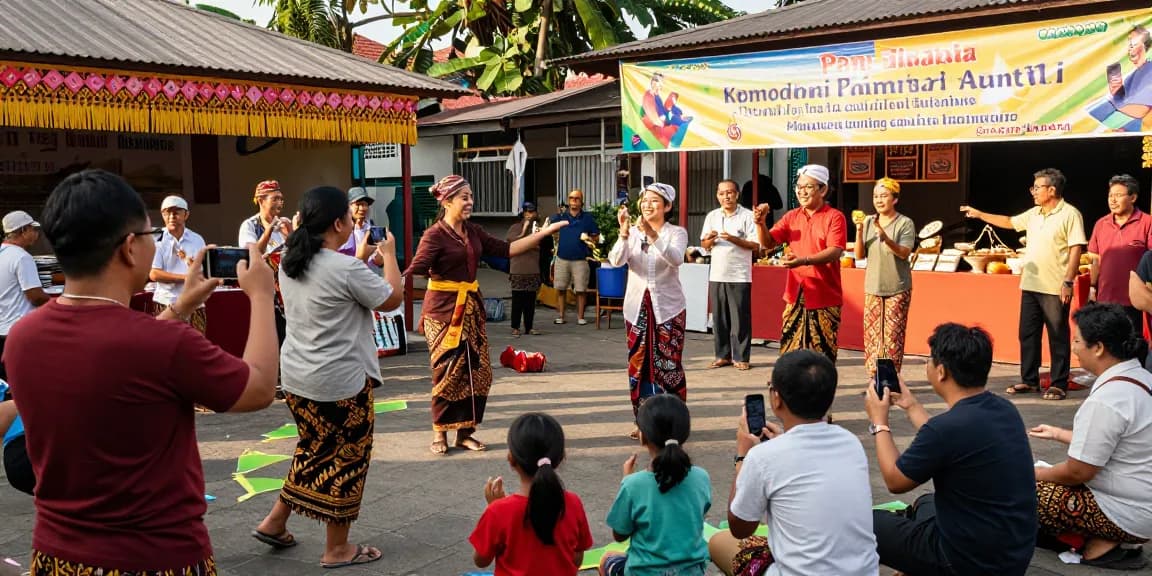 Acara Leci123 di festival budaya lokal Indonesia dengan berbagai aktivitas masyarakat.