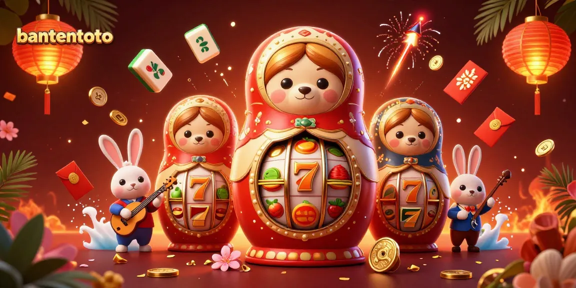 Temukan keseruan bantentoto dengan beruang Matryoshka dan simbol kasino yang menarik.