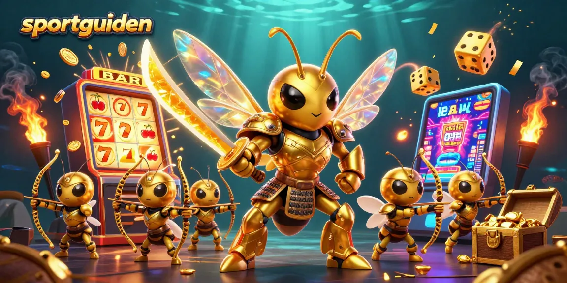 Memenangkan jackpot di sportguiden dengan mesin slot 3D berkilauan yang dikelilingi karakter fantastis.