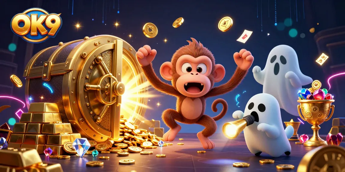 Engage with OK9's thrilling casino excitement as a ghost-hunting puppy tracks a playful poltergeist monkey.