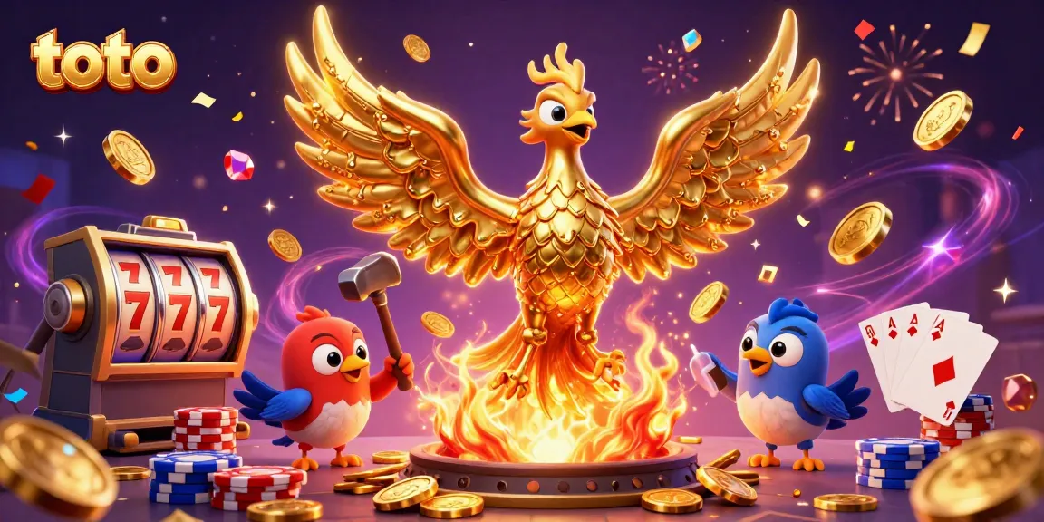 Menangkan permainan toto dengan phoenix emas bercampur logam cair yang menghasilkan koin di kasino yang meriah.