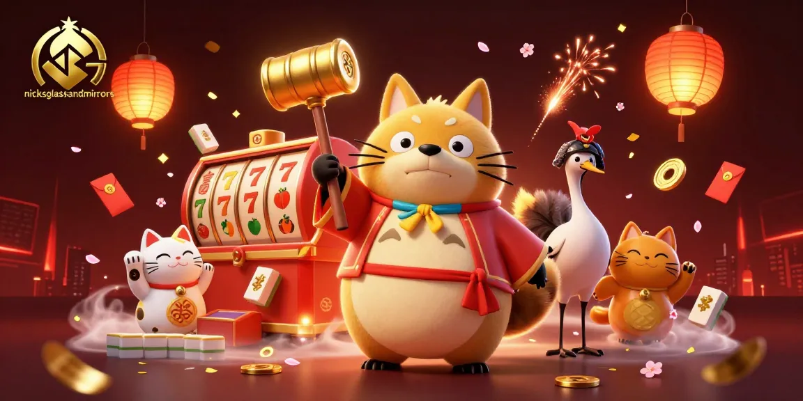 Experience luck and joy with nicksglassandmirrors in a vibrant casino scene featuring playful characters.