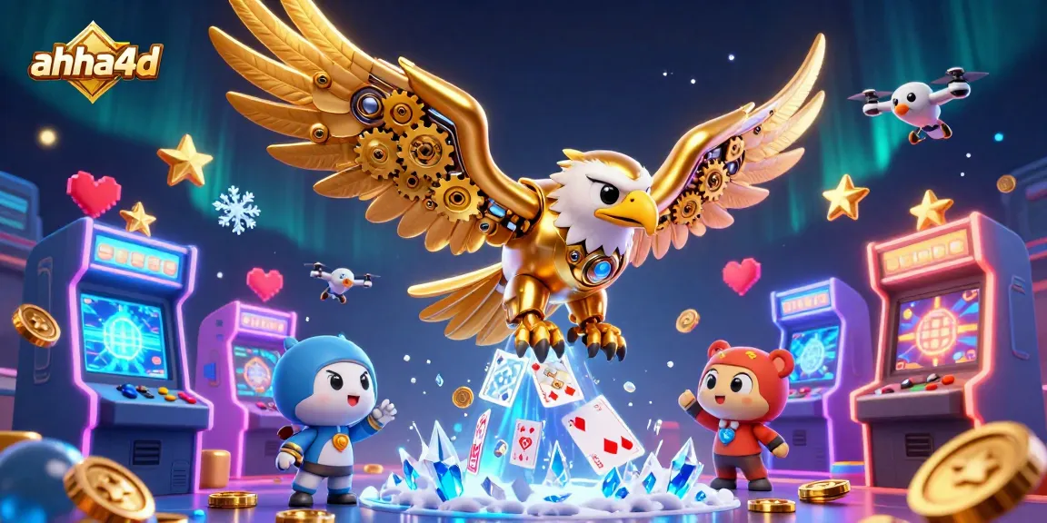 Engage with ahha4d's exciting gaming atmosphere featuring a vibrant, colorful 3D illustration.