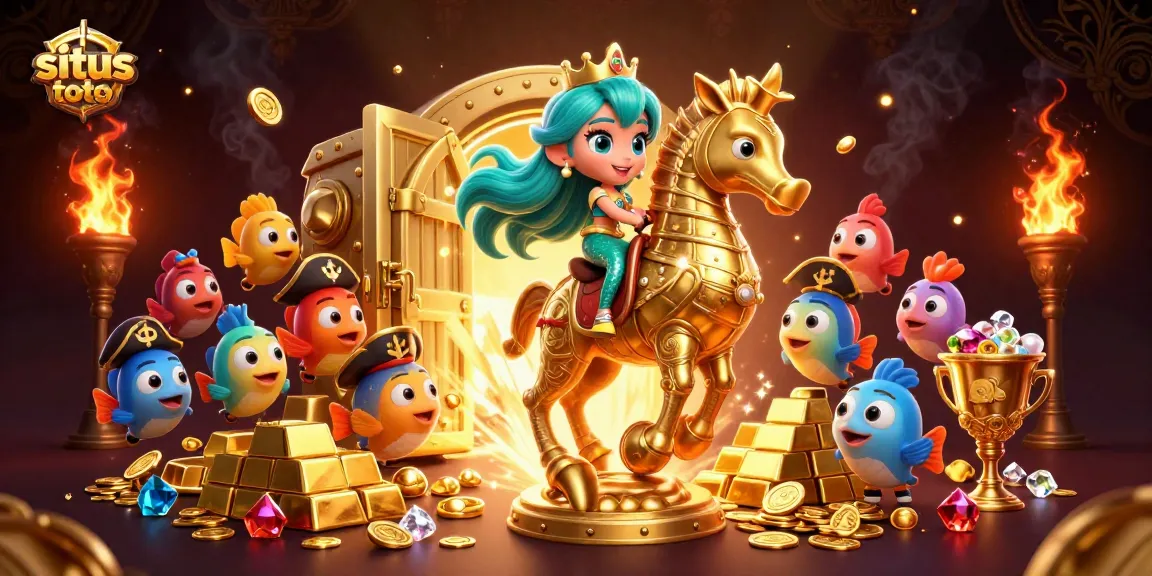 Engage with situs toto's vibrant gaming scene featuring a mermaid princess and treasure elements.