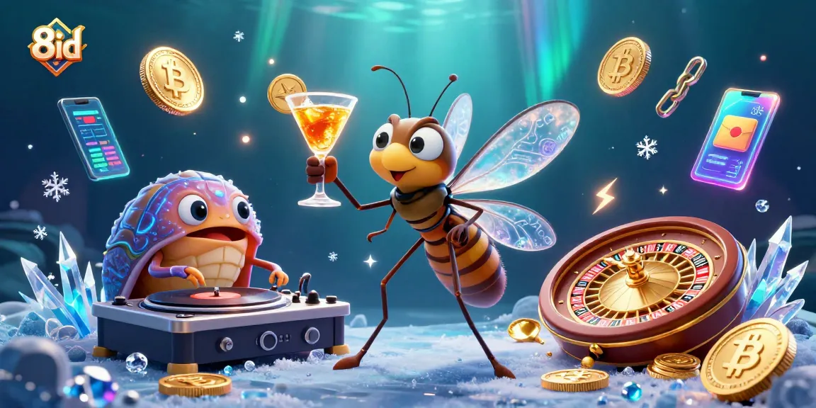 Experience excitement at 8id with a unique casino mascot and a dynamic 3D scene.