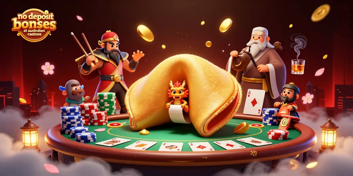Experience thrill with no deposit bonuses at australian casinos in this vibrant 3D illustration.