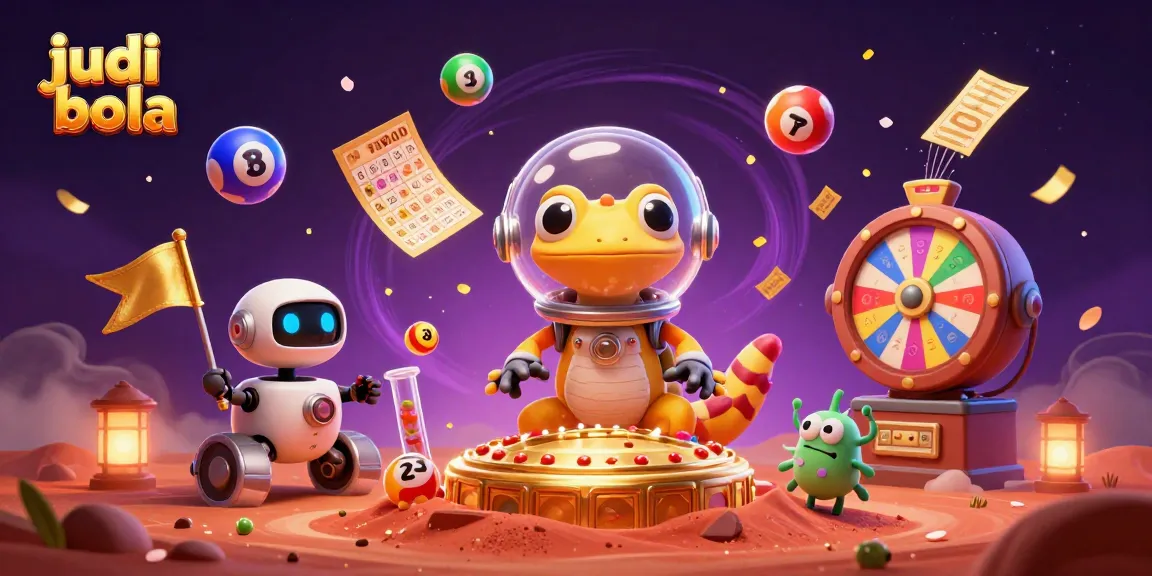 Judi bola dengan gecko dan robot di kasino emas dengan elemen permainan yang menarik.